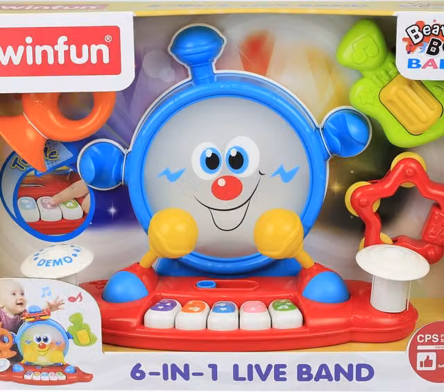 Winfun 6 in 1 Live Band Musical Toy in Red and Multicolour