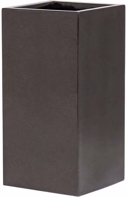 Primrose Tall Cube Polystone Planter in Grey and Silver