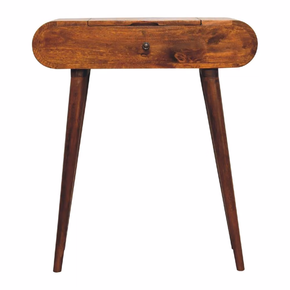 Wyld Haus Olbia Mini Round Mango Wood Dressing Table in Brown – 2