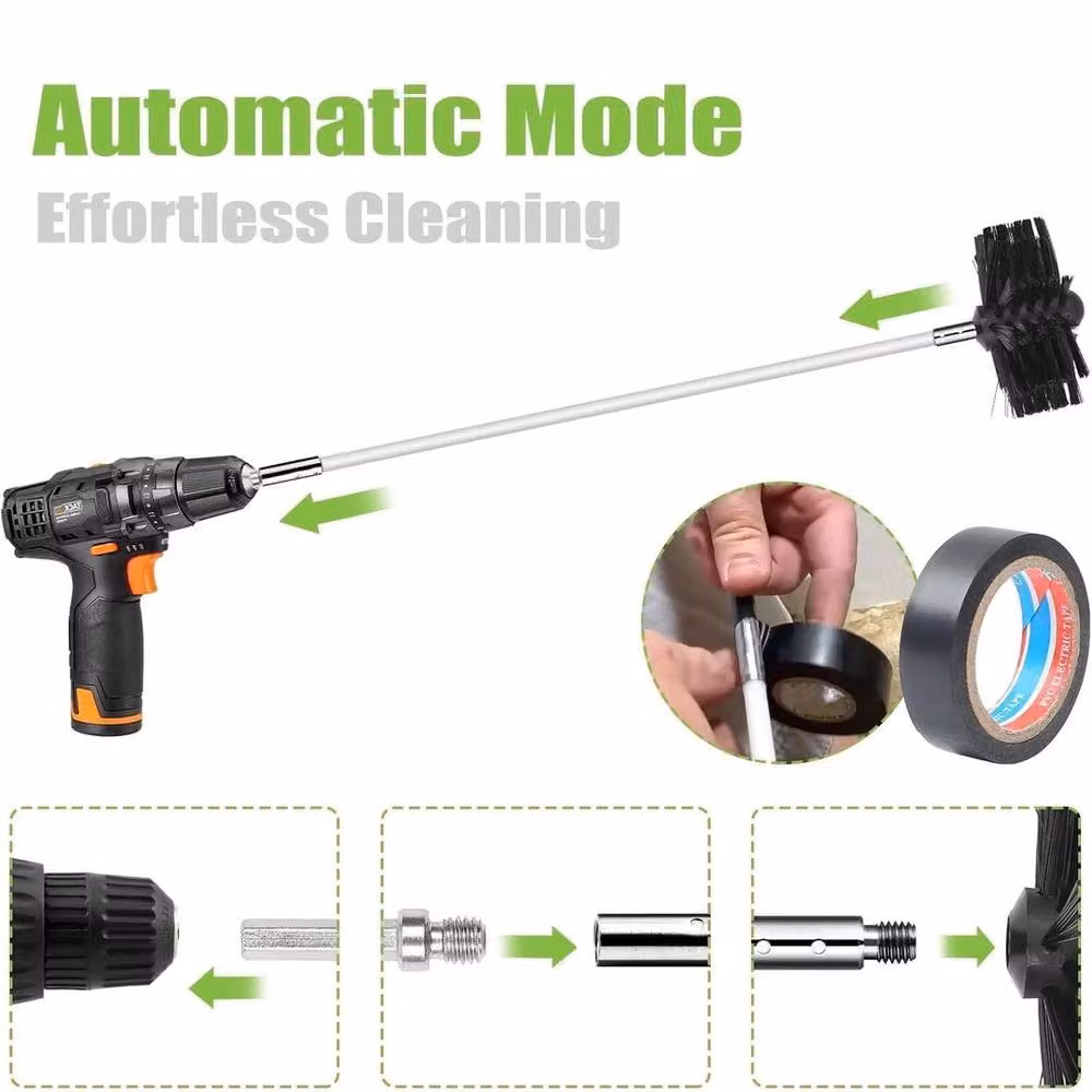 NESTLUNE 24-Piece Chimney Cleaning Brush Kit with Cleaning Rods in White – 2