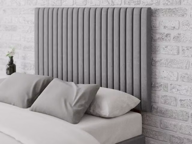 Aspire Store Grant Grey Velvet Upholstered Striped Headboard, Width: 80 cm