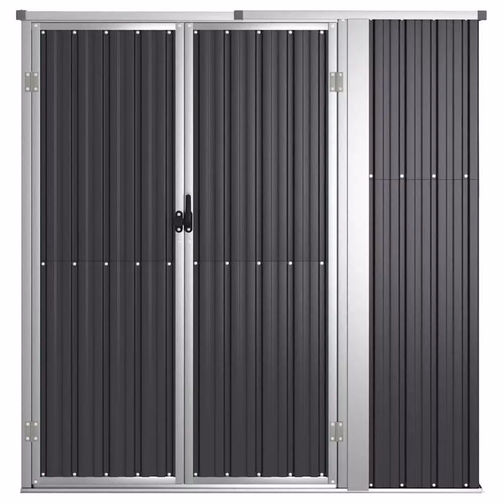 Berkfield Home Garden Tool Shed in Anthracite Grey Galvanised Steel, W/D/H: 161 x 89 x 161 cm – 3