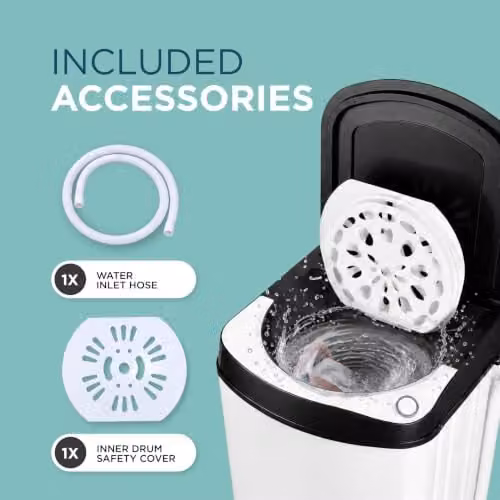 DMD Collective 9kg Top Loader Spin Dryer with Stainless Steel Drum in White or Silver – 7