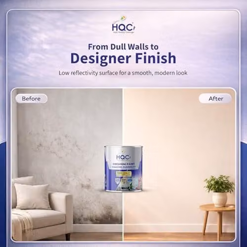HQC Matt Emulsion Wall and Ceiling Paint in Dove Grey, 1 Litre – 2