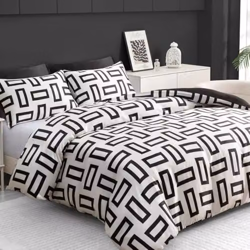 Pamposh Single Reversible Mako Satin Silk Duvet Cover and Pillowcase Set with Zip Closure, W: 135 cm, L: 200 cm – 1