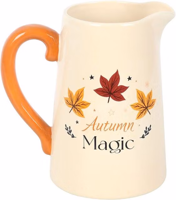 Something Different Autumn Magic Ceramic Floral Flower Jug in White, H: 18.2 cm, W: 12.2 cm, D: 17.1 cm