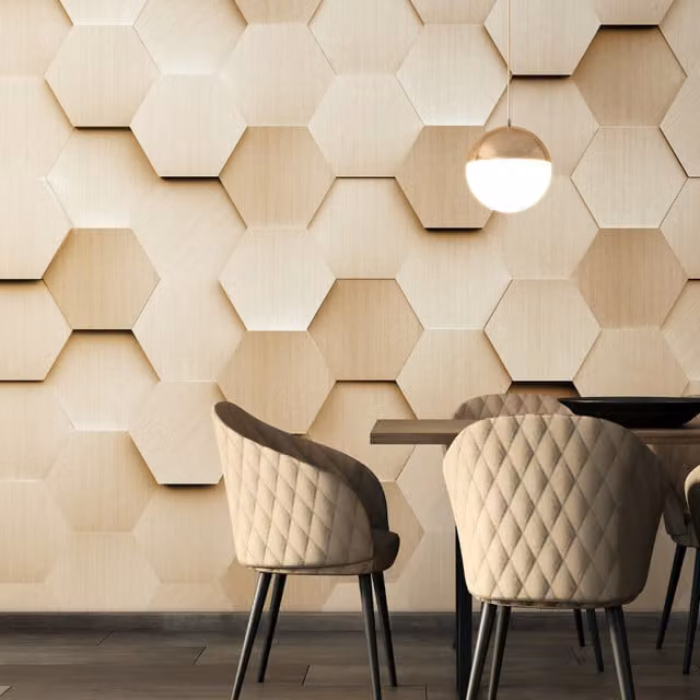 Origin Murals Gold Geometric Metal Hexagons Wall Mural