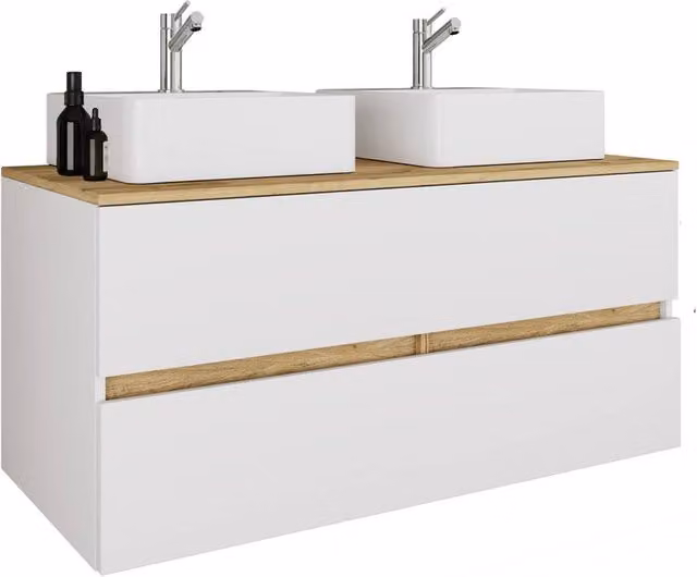 VCM Cosila-A White Modern Wall-Mounted Bathroom Furniture Set with Washbasin and Soft-Close Doors