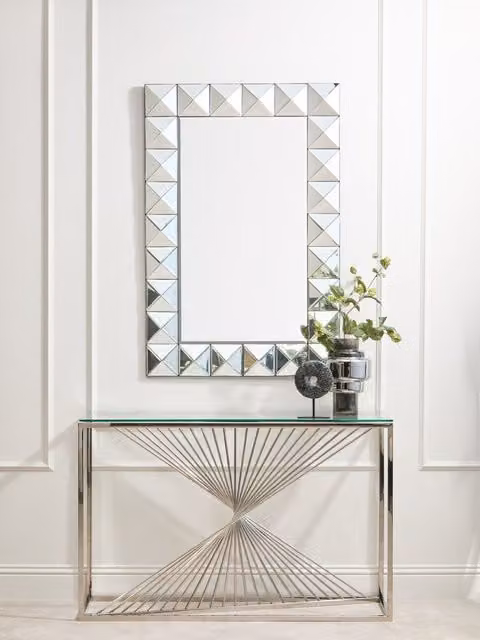 Orsina Lidia 3D Effect Rectangular Wall Mirror in Black