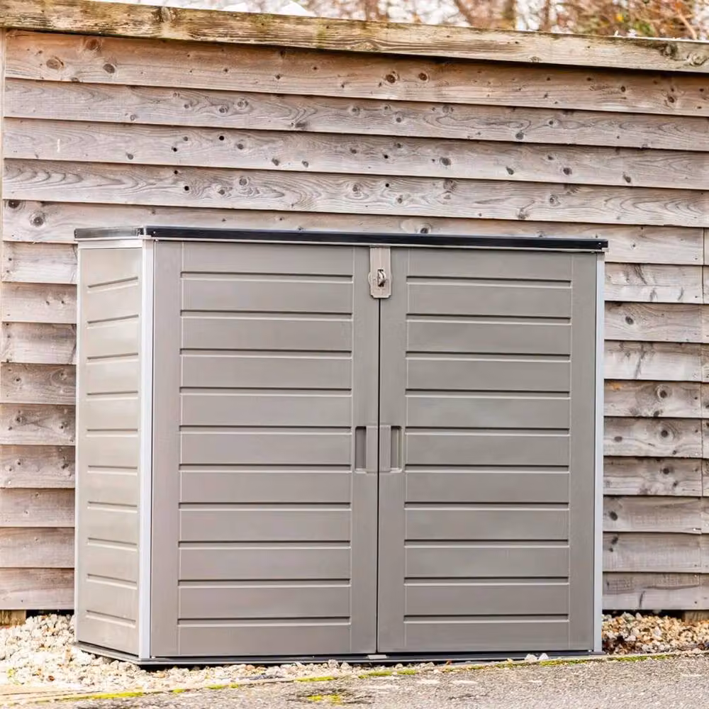 FLAVORA Waterproof Lockable Garden Storage Bin in Grey, W/D/H: 100 x 15 x 15 cm – 4