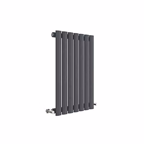 Nuie HLA37 Revive Modern Wall Mount Designer Horizontal Single Panel Radiator, Anthracite, W: 60 cm, H: 41.2 cm, D: 5.5 cm