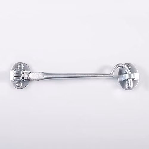 Loops Heavy Duty Cabin Hook and Eye in Satin Chrome, 152mm Arm