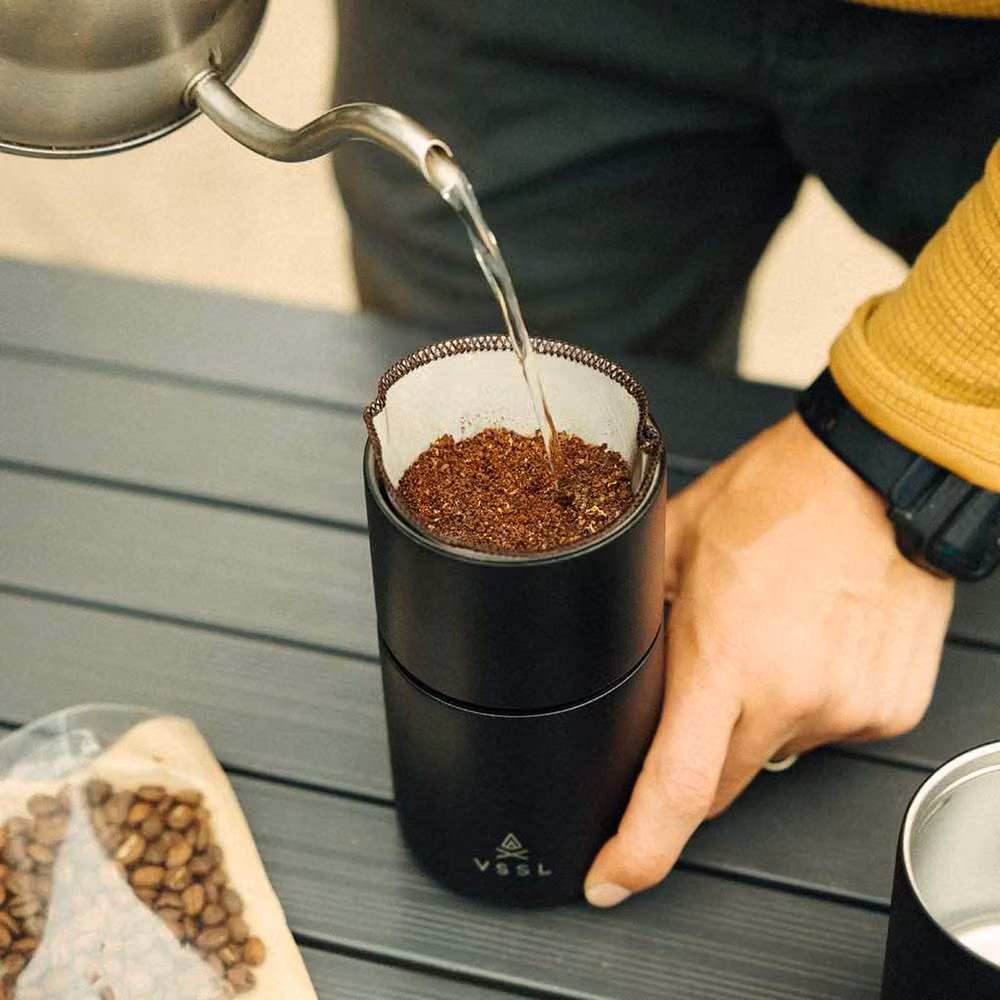 VSSL Nest Pour-Over Coffee Kit with Two Double Wall Insulated Mugs in Black – 10