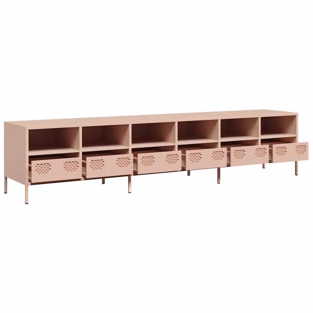 Berkfield Home Modern Pink Metal TV Cabinet W: 202 cm, D: 39 cm, H: 43.5 cm – 4