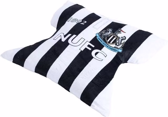 Newcastle United FC Retro Striped Square Cushion in Jet Black