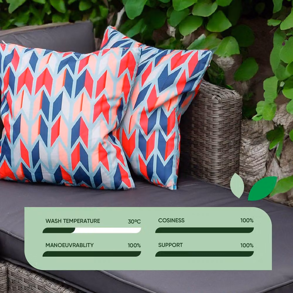 Gardenwize Pack of 2 Multicolour Arrow Design Outdoor Scatter Cushions, W/D/H: 45 x 45 x 45 cm – 3