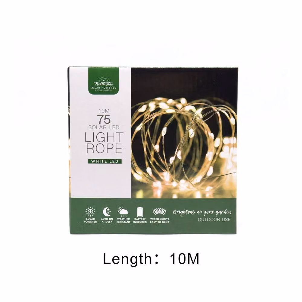 Voltico Solar LED Rope Lights with 75 White Bulbs for Garden Styling in White – 2