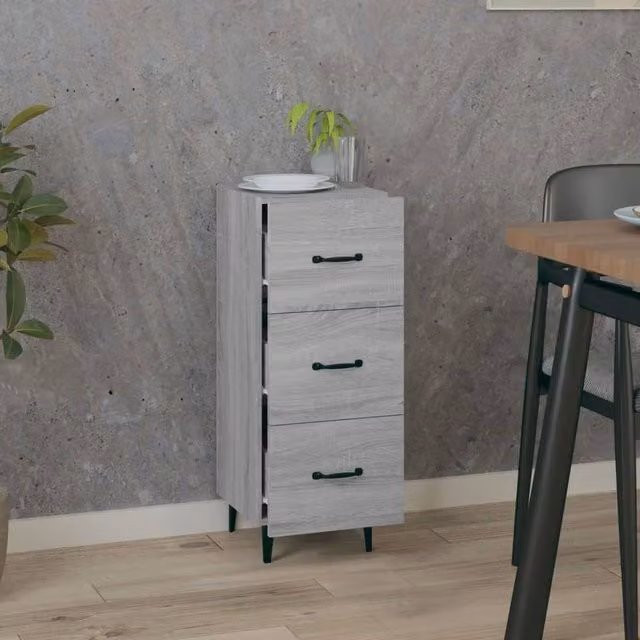 Berkfield Home Grey Sonoma Sideboard in Engineered Wood W/D/H: 34.5 x 34 x 90 cm – 1