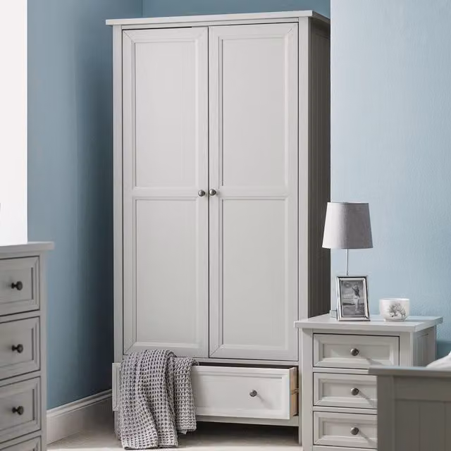 Julian Bowen Maine Two Door Wardrobe in Grey