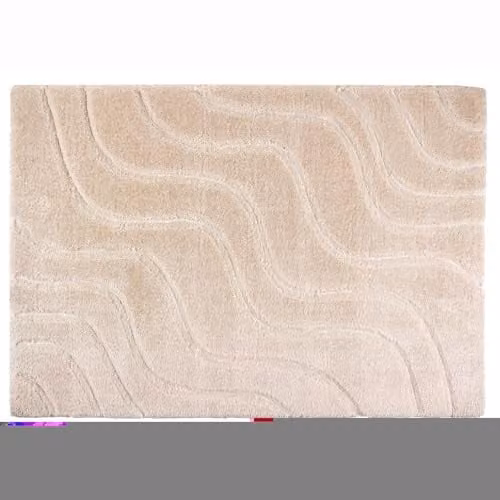 Phoenox Textiles Limited Origins Soft Carved Wave Rectangular Rug in Cream and Beige, W: 160 cm, D: 230 cm – 1