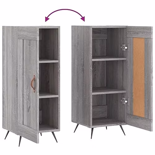 vidaXL Modern Grey Sonoma Sideboard in Engineered Wood, W/D/H: 34.5 x 34 x 90 cm – 3