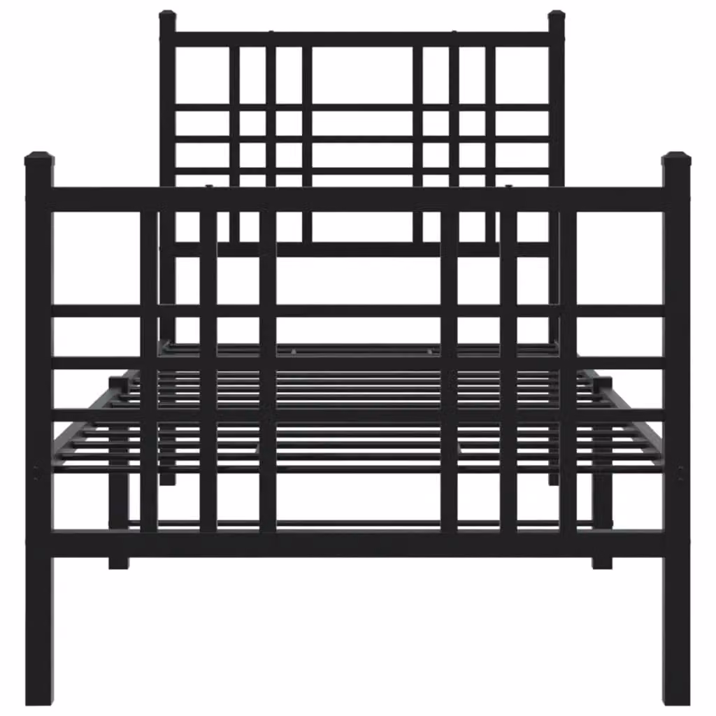 Berkfield Home Metal Bed Frame with Footboard, Black, W: 75 cm, L: 190 cm – 3
