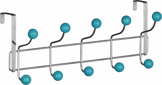 Orsina Over Door 10 Hook Hanger with Turquoise Blue Balls