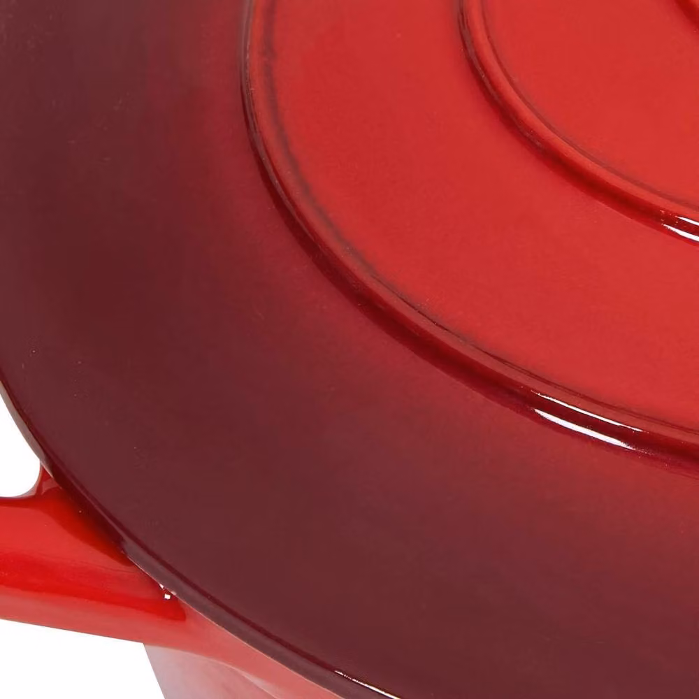 PAWNORA Red Oval Enamel Cast Iron Dutch Oven with Glass Lid Casserole Stockpot – 3