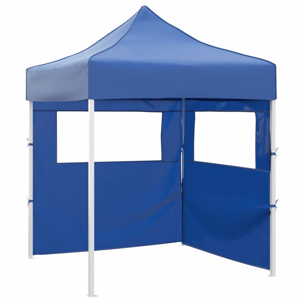 Berkfield Home Professional Folding Party Tent with 2 Sidewalls, W/D/H: 200 x 200 x 315 cm, Steel Blue – 2