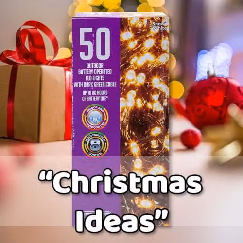 VFM e-Store Warm White Christmas String Lights with 50 Bulbs and White Cable – 5