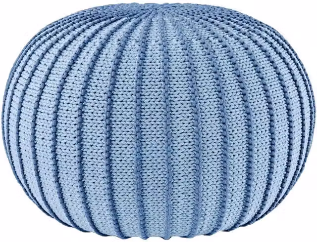 Zuri House Ziggy Knitted Pouffe in Baby Blue