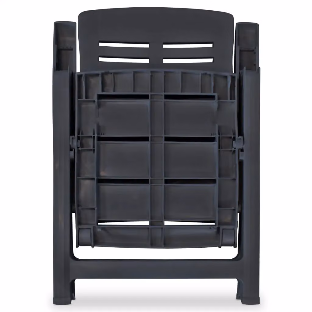 Berkfield Home Reclining Garden Chairs, 2 Piece Set, Anthracite and Black Plastic – 3
