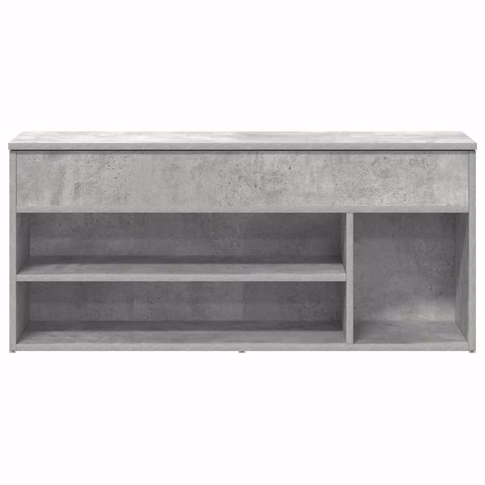 Berkfield Home Shoe Bench in Concrete Grey, W/D/H: 102 x 30.5 x 45 cm – 3