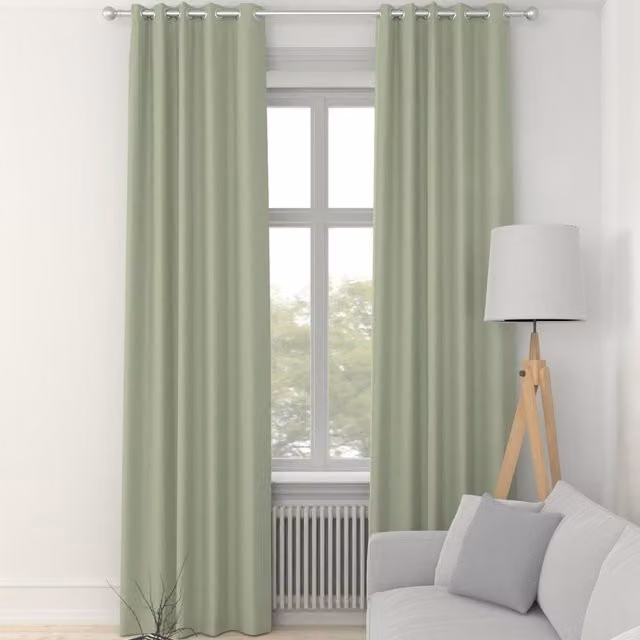 Terrys Clarence Made to Measure Opaque Velvet Eyelet Curtain Panel in Green