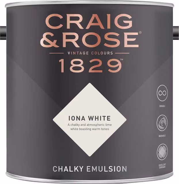 Craig and Rose Chalky Matt Emulsion in Iona White