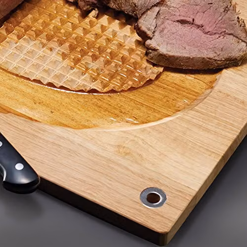 MasterClass Wooden Rectangular Meat Carving Board with Groove in Brown – 3