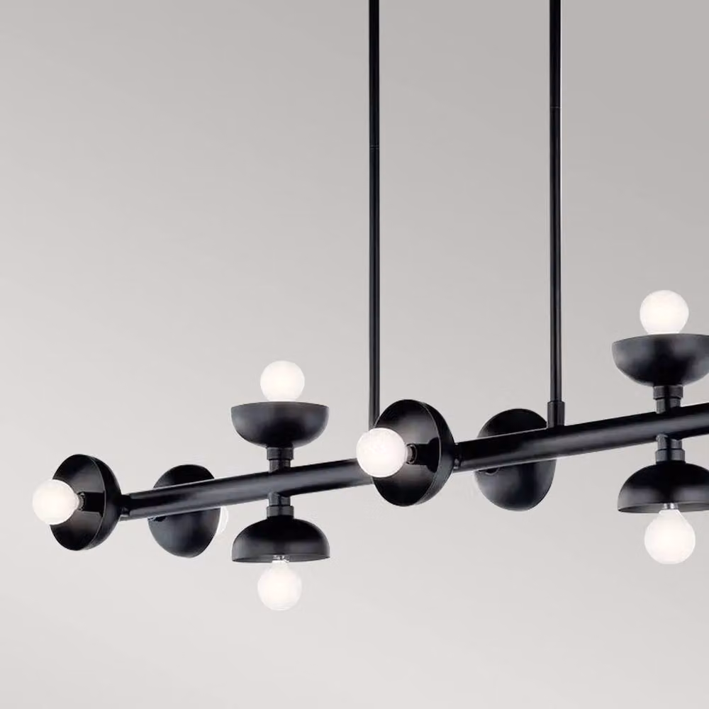 Kichler Palta Bar Pendant Light in Black with 10 x E14 Sockets – 3