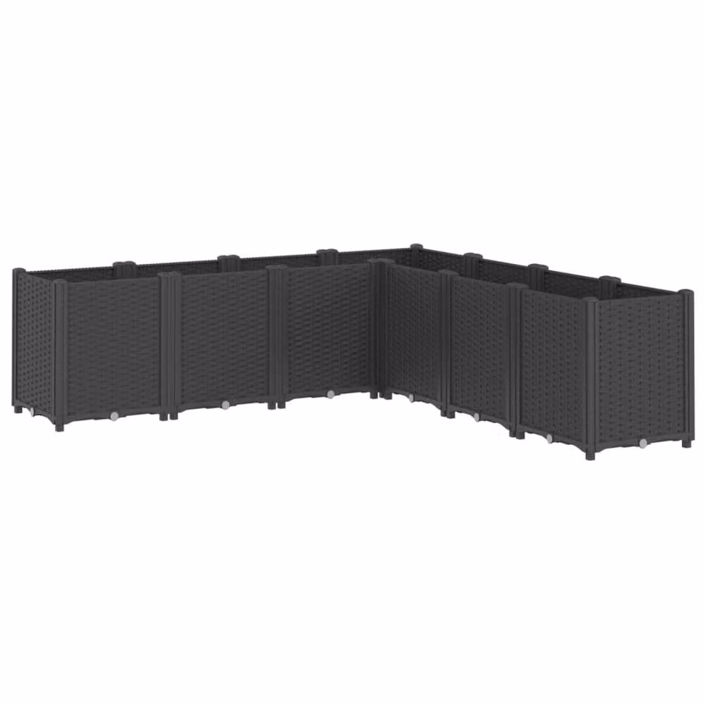 Berkfield Home Black Plastic Garden Planter Tub W: 160 cm, D: 160 cm, H: 53 cm – 2