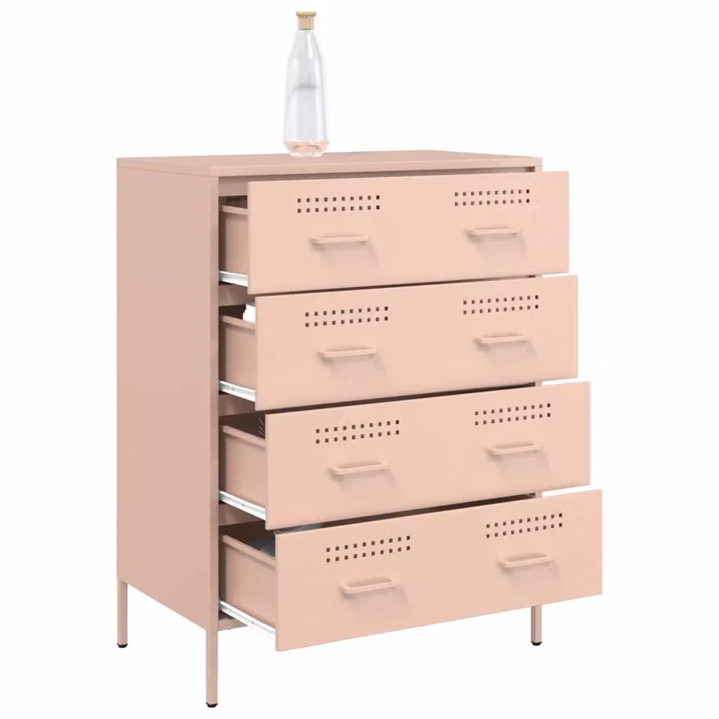 Berkfield Home Pink Metal Industrial Sideboard, W: 68 cm, D: 39 cm, H: 89 cm – 2