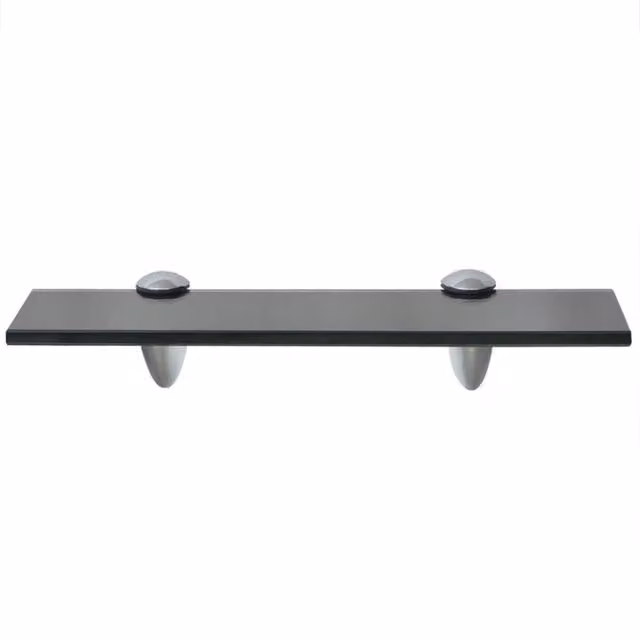 Berkfield Home Black Glass Floating Shelf, W: 30 cm, D: 10 cm