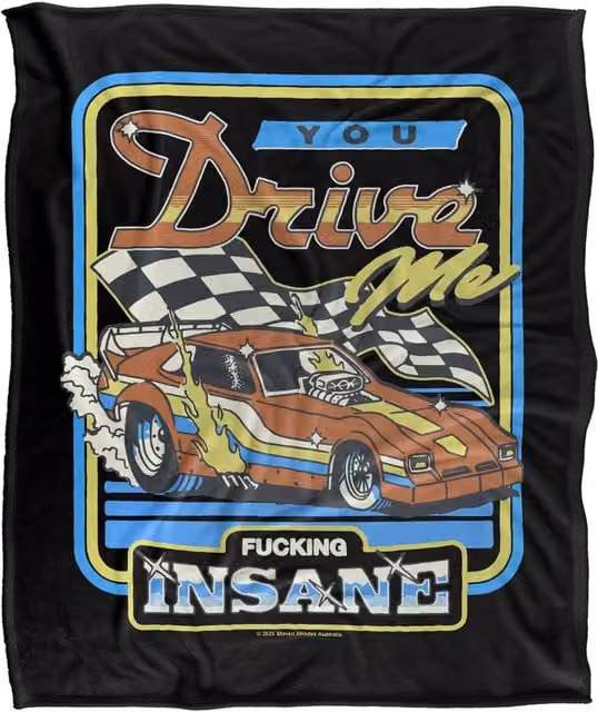 Steven Rhodes You Drive Me Insane Super Soft Fleece Throw Blanket, Multicolour, W/D/H: 91 x 147 cm – 1