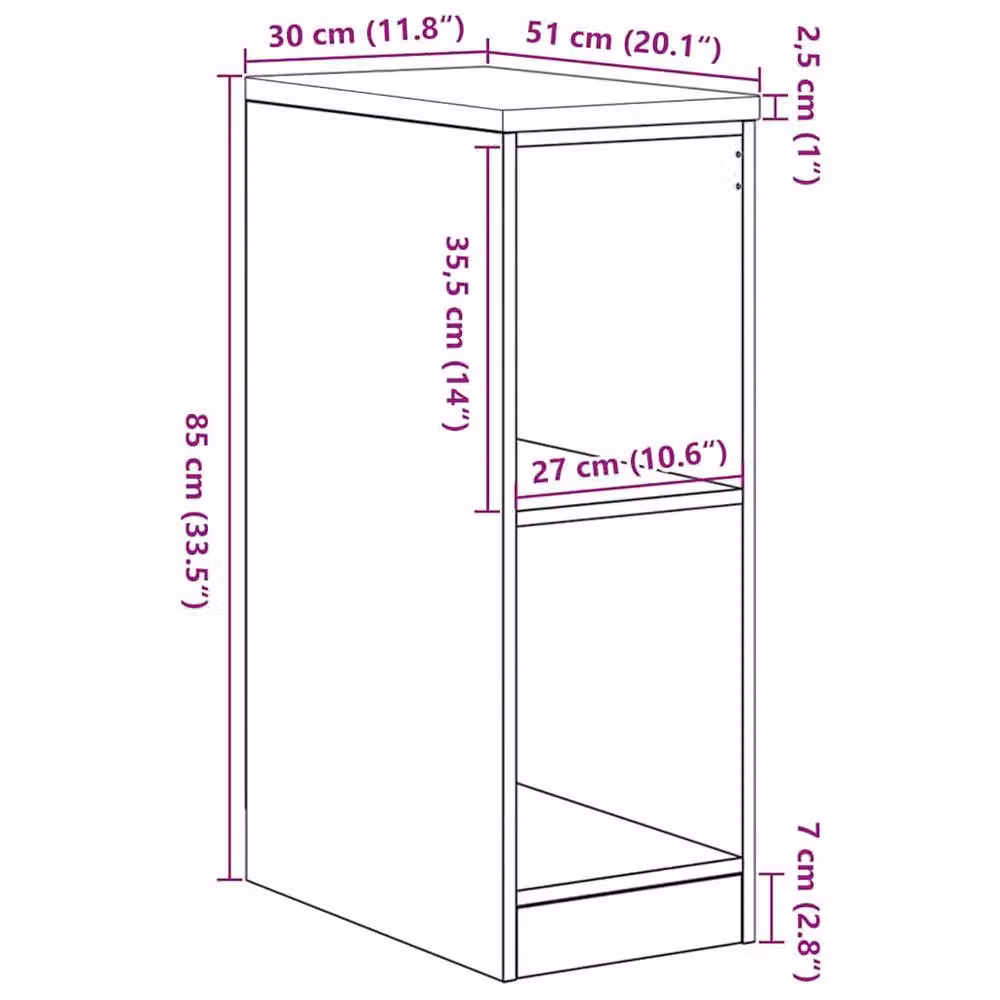 Berkfield Home Garage Storage Cabinet in Smoked Oak Brown, Solid Wood Pine, W/D/H: 30 x 51 x 85 cm – 3
