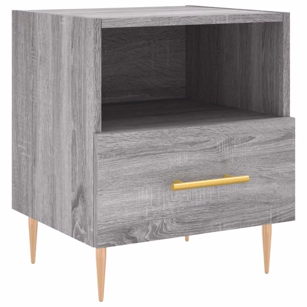 Berkfield Home Grey Sonoma Bedside Cabinet in Engineered Wood W/D/H: 40 x 35 x 47.5 cm – 2