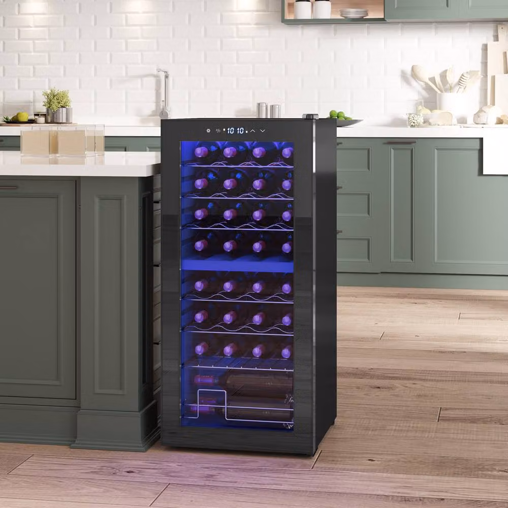 STILVORA Dual Zone Wine Fridge for 32 Bottles with LED Display, Black – 2