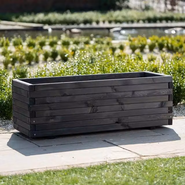 Primrose Wooden Raised Bed Planter in Grey or Black