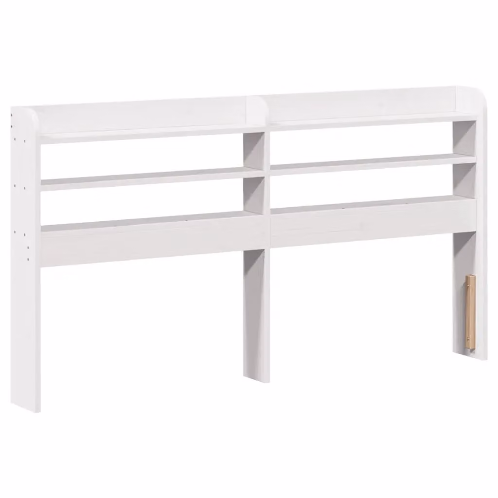 Berkfield Home White Solid Wood Pine Headboard with Integrated Shelves, Width: 135 cm – 2