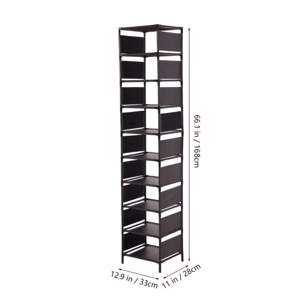 FORGEVIO 10 Tier Metal Shoe Rack Stand in Black – 2