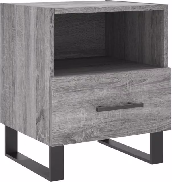Berkfield Home Grey Sonoma Bedside Cabinet in Engineered Wood W/D/H: 40 x 35 x 47.5 cm