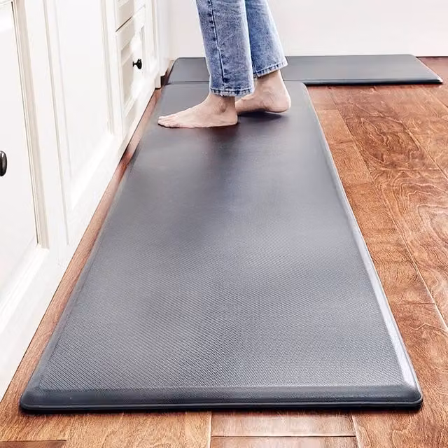 KORVIXA Thick PU Anti-Fatigue Kitchen Mat, Grey, W: 100 cm x D: 110 cm