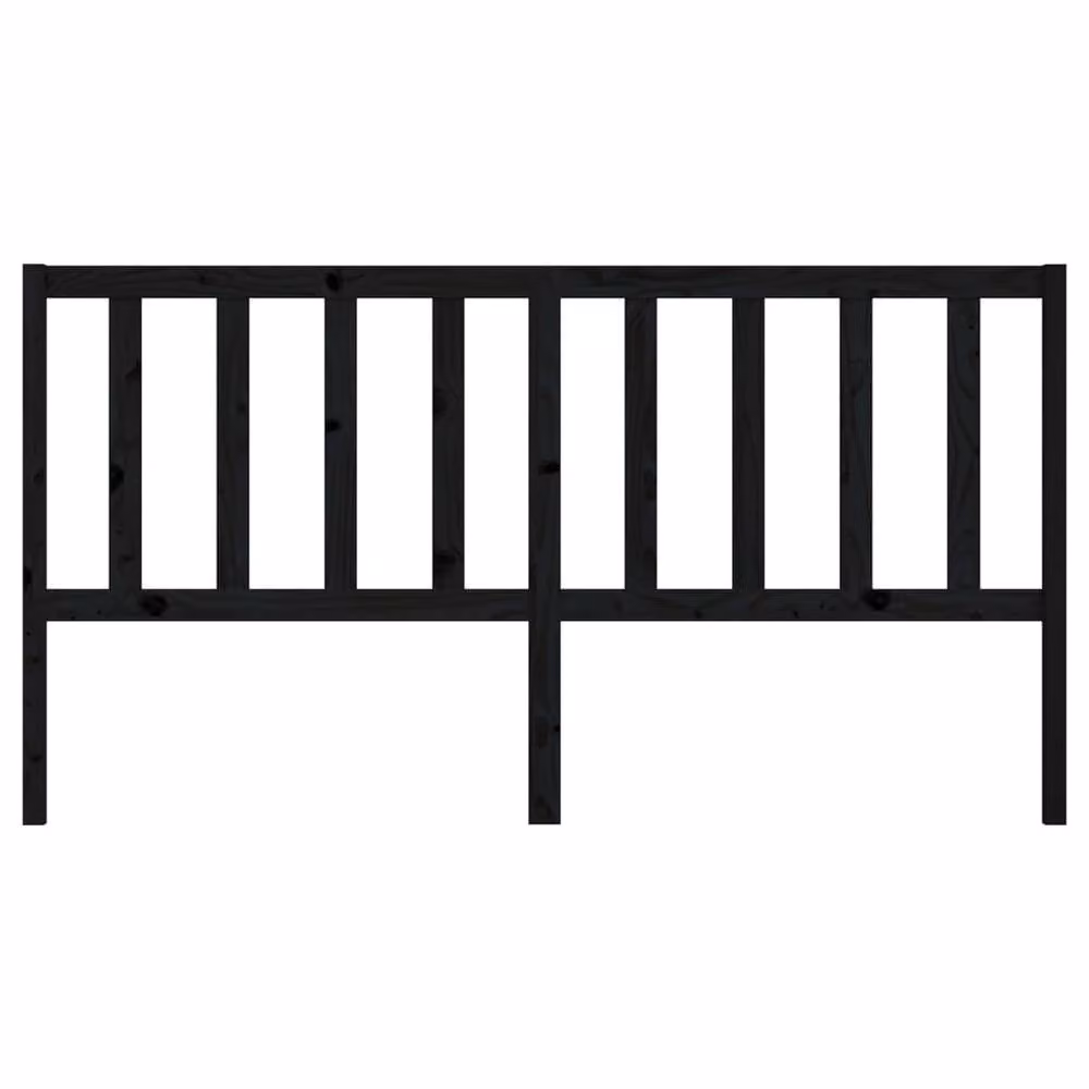 Berkfield Home Black Rustic Solid Pine Wood Bed Headboard W/D/H: 206 x 4 x 100 cm – 3